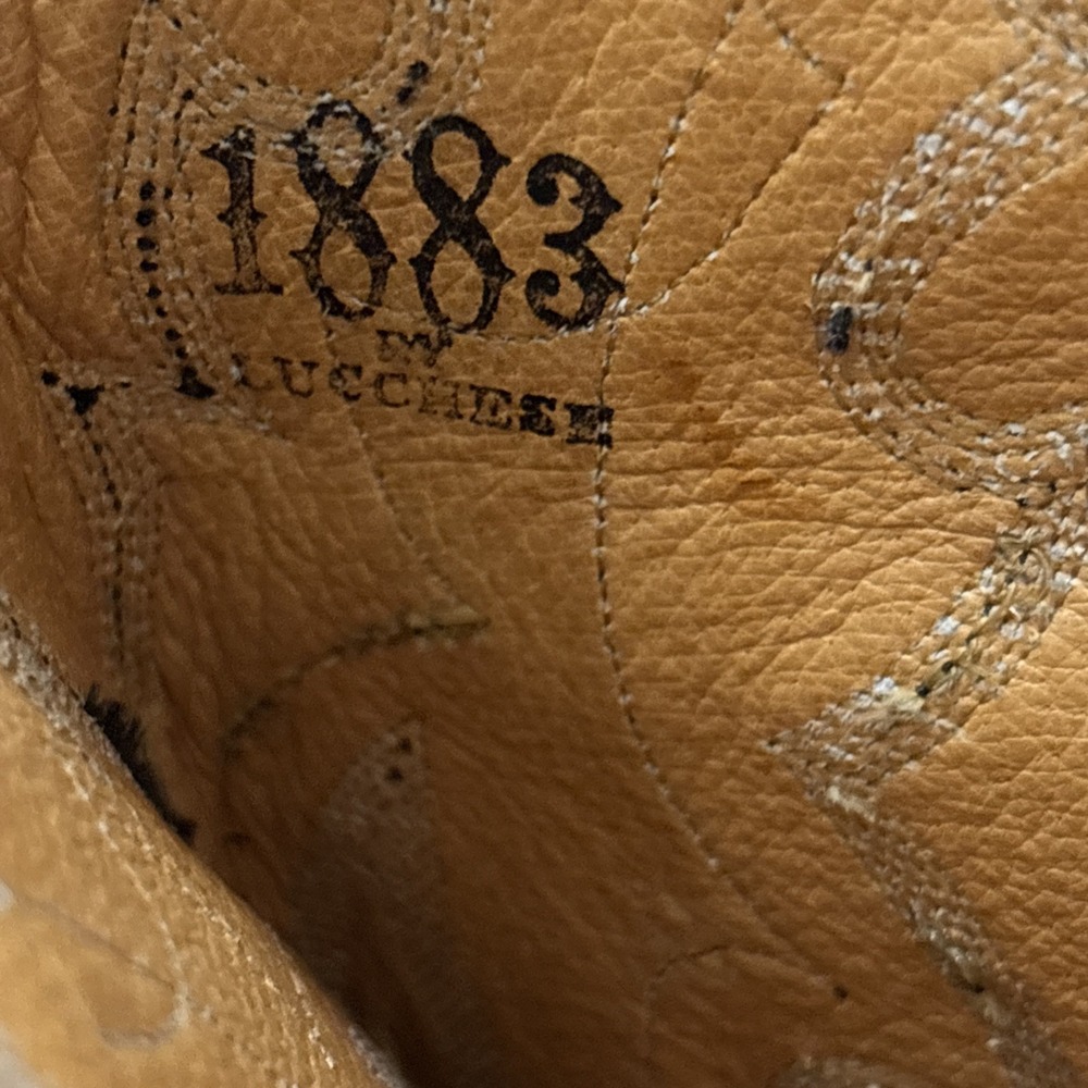Lucchese 1883 Black Cherry Ostrich Leg Western Cowboy Boots Men 10.5 2E Wide - Picture 13 of 14